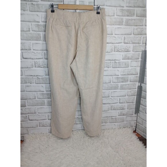 Briggs Women's Size Large  Linen Blend Pull-On Pants, Camel - Picture 12 of 13